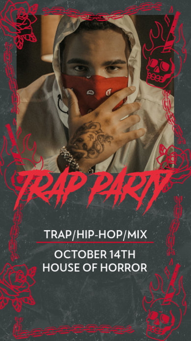 Trap Music-Themed Instagram Story Design Template to Announce a Special Event