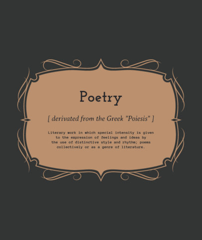 Tote Bag Design Template Featuring the Definition of Poetry 4314h