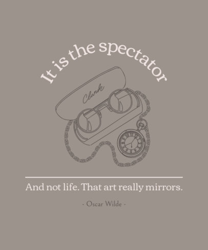T-Shirt Design Template with a Quote by Oscar Wilde 4312g