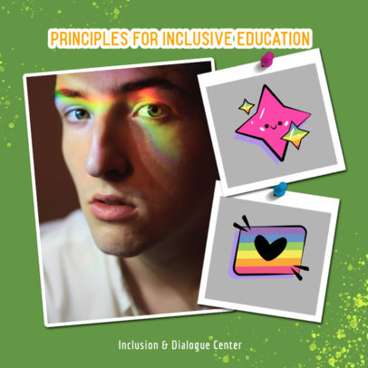 Instagram Post Generator Featuring LGBT Illustrations with a Positive Quote