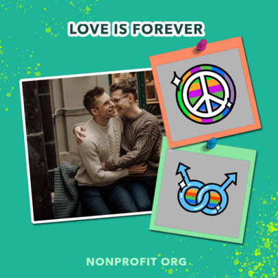 Instagram Post Design Maker an LGBTQ Nonprofit Featuring Colorful Icons 4870b