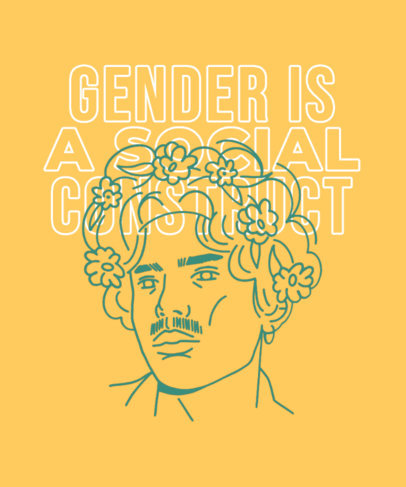 T-Shirt Design Template With a Message About New Masculinities