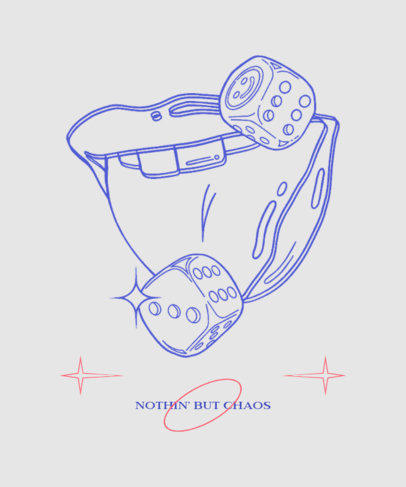 T-Shirt Design Template With a Trap-Inspired Theme and a Mouth Illustration