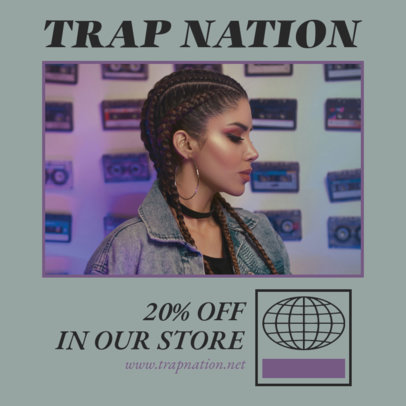 Instagram Post Design Maker for a Trap Music Label's Store
