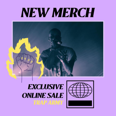 Instagram Post Design Maker for an Exclusive Trap Merch Sale