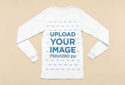 Mockup of a Bella Canvas Long Sleeve Tee with Folded Sleeves