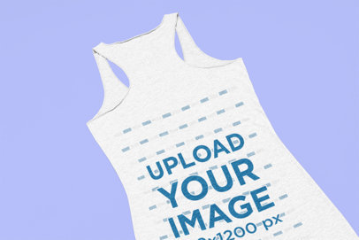 Back-View Mockup of a Bella Canvas Heathered Racerback Tank Top 