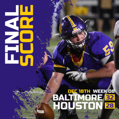 Instagram Post Template Featuring Football Game Scoreboards