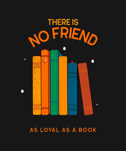 Illustrated T-Shirt Design Creator for Book Enthusiasts Featuring a Quote