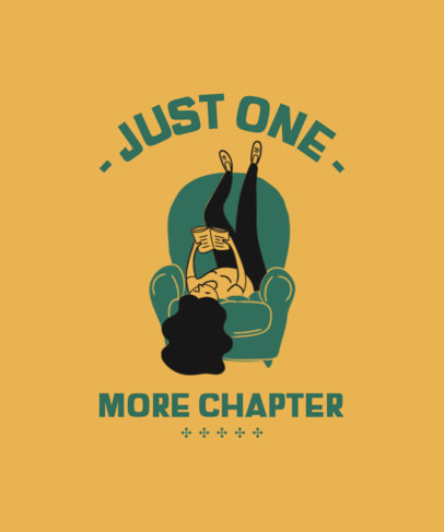 T-Shirt Design Maker for Bookworms Featuring an Illustrated Woman Reading 