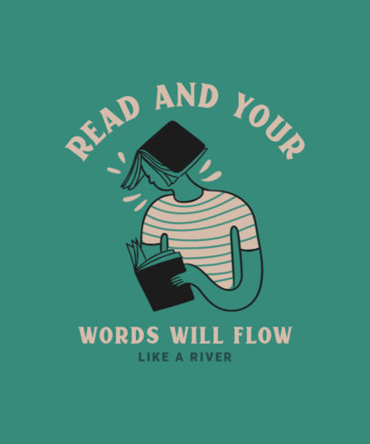 T-Shirt Design Creator for Avid Readers Featuring a Man with Books