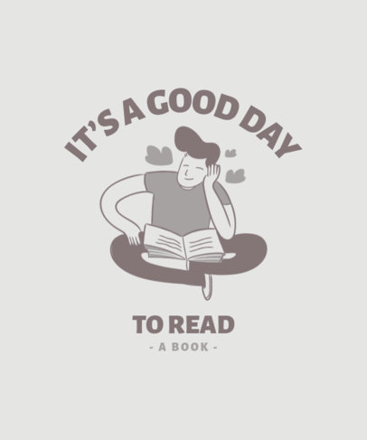 T-Shirt Design Creator Featuring an Illustrated Man Reading for World Book Day