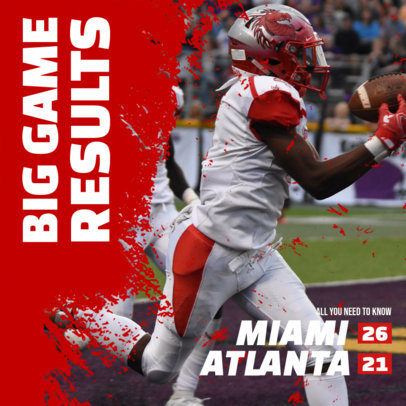 Instagram Post Creator with a Sunday Football Game Results