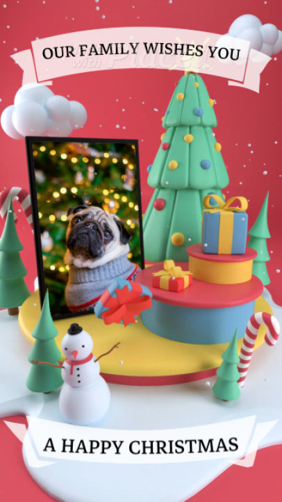 Instagram Story Video Maker Featuring a Christmas Theme and a Happy Greeting