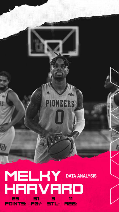 Instagram Story Template with Black and White Pictures for Sports Analysts