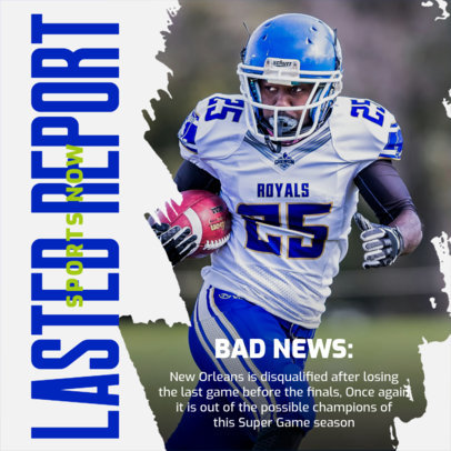 Instagram Post Creator for Sports News Featuring a Football Theme