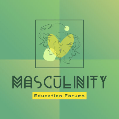 Logo Creator with an Abstract Graphic for a Masculinity Education Forum