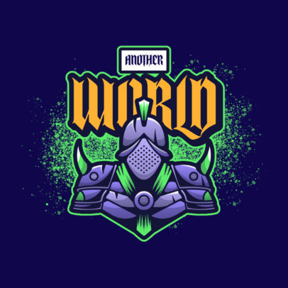 New World-Inspired Logo Template with a Graphic of a Knight