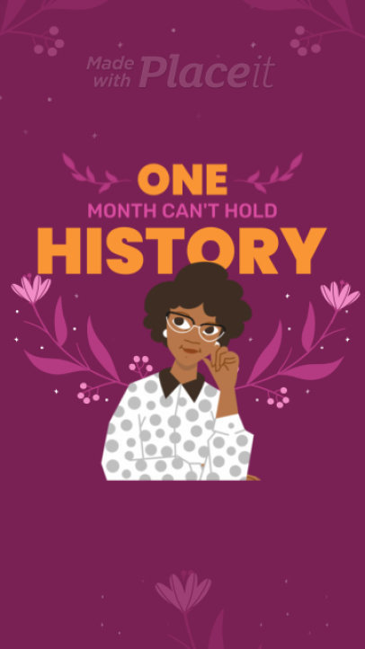 Facebook Story Video Maker Featuring a Black History Month Theme and Illustrated Characters 