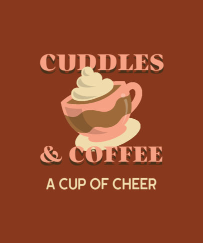 Winter-Themed T-Shirt Design Template Featuring Hot Drinks