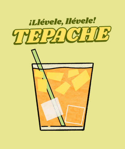 T-Shirt Design Maker Featuring an Illustration of a Fermented Mexican Drink