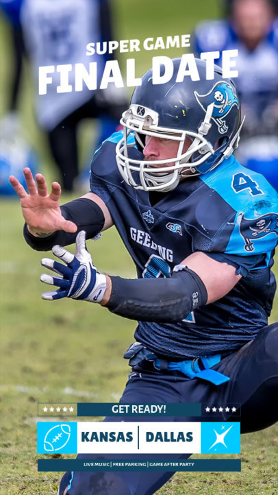 Instagram Story Template for a Football Game Featuring Bold Fonts