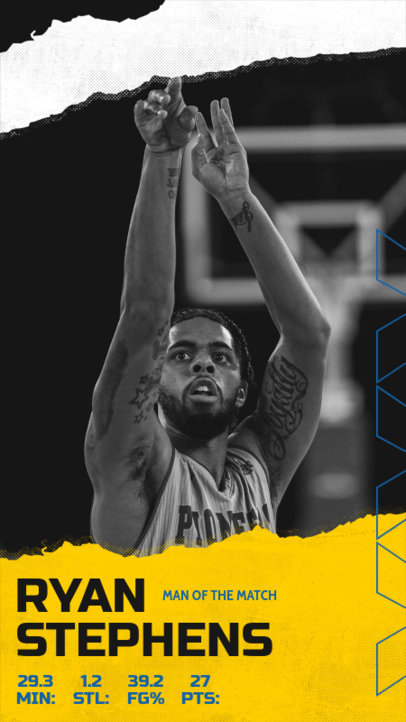 Instagram Story Maker with Basketball MVP Statistics