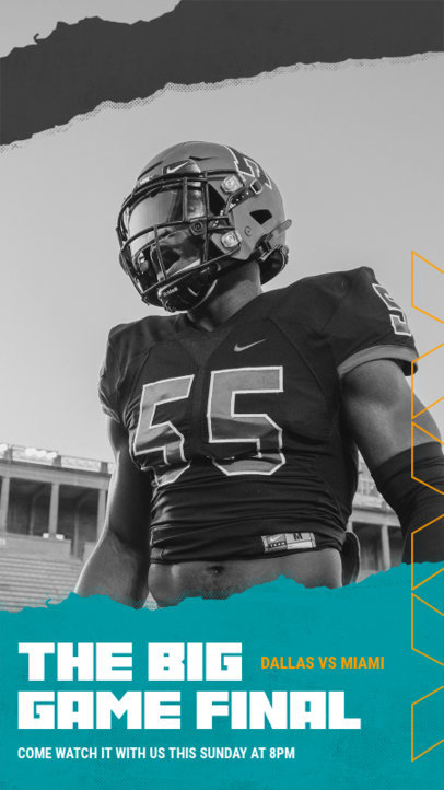 Instagram Story Maker with a Monochromatic Picture of a Football Player
