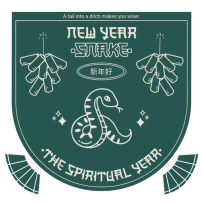 Instagram Post Template for Chinese New Year Featuring a Snake Illustration