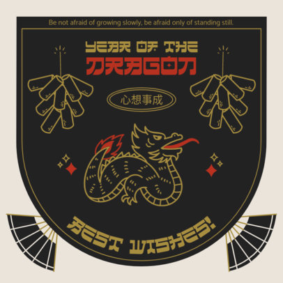 Instagram Post Creator Featuring a Chinese New Year Theme and a Dragon Clipart