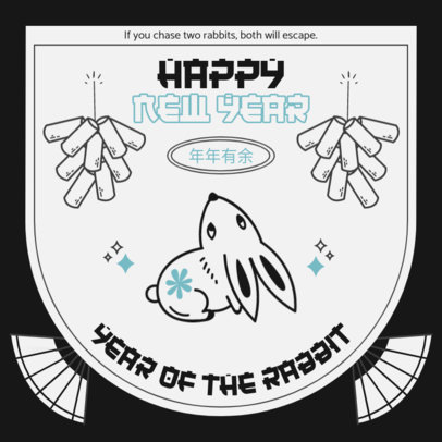Chinese New Year-Themed Instagram Post Generator Featuring a Rabbit Graphic