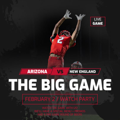 Instagram Post Generator for The Big Game Live Watch Party