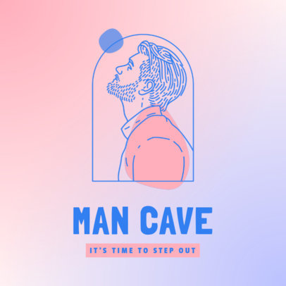 Logo Generator for a Manhood Forum Featuring a Graphic Beard Man