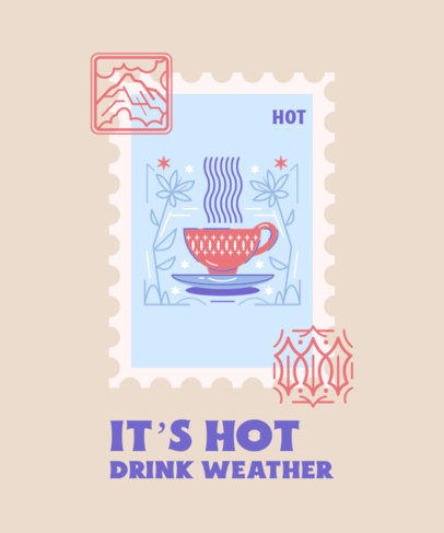Winter-Themed T-Shirt Design Creator with a Graphic of a Hot Drink