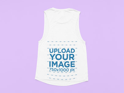 Flat Lay Mockup of a Bella Canvas Racerback Tank Top Placed Over a Colorful Surface 