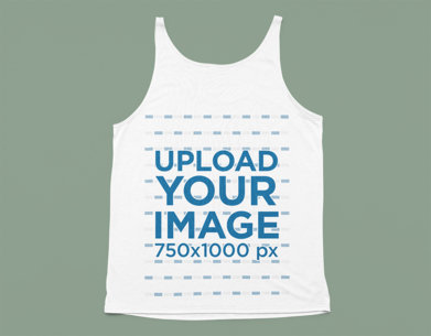 Back-View Mockup of a Bella Canvas Tank Top over a Solid Surface