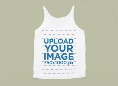 Mockup of a Bella Canvas Slouchy Tank Top Laid Flat on a Surface