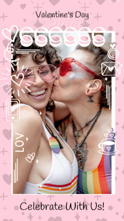 Instagram Story Video Maker for Valentine’s Day Featuring an Animated Frame