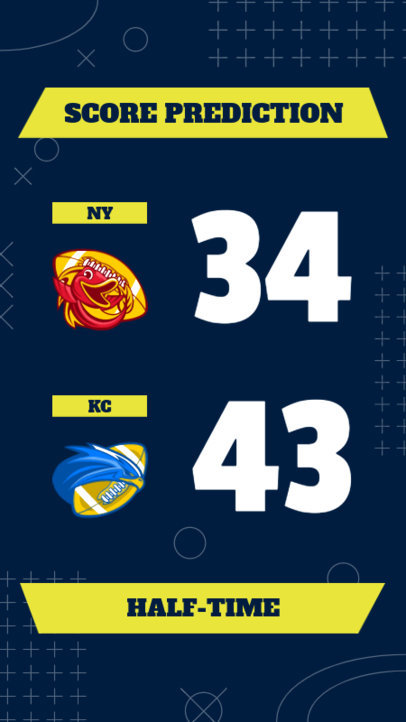 Instagram Story Template Featuring Football Games' Score Predictions 4348