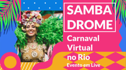 YouTube Thumbnail Design Template for a Virtual Stream of the Carnaval