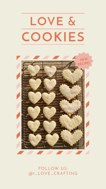 Valentine’s Day-Themed Instagram Story Template for a Cookie Recipe