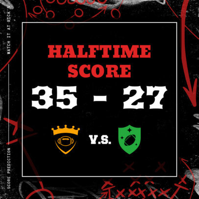 Instagram Post Design Creator to Share a Football Game Score 4346