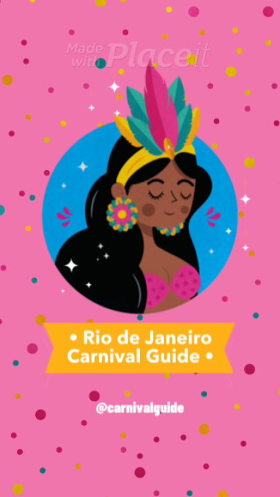 Illustrated Instagram Story Video Maker Featuring a Rio de Janeiro Carnival Theme