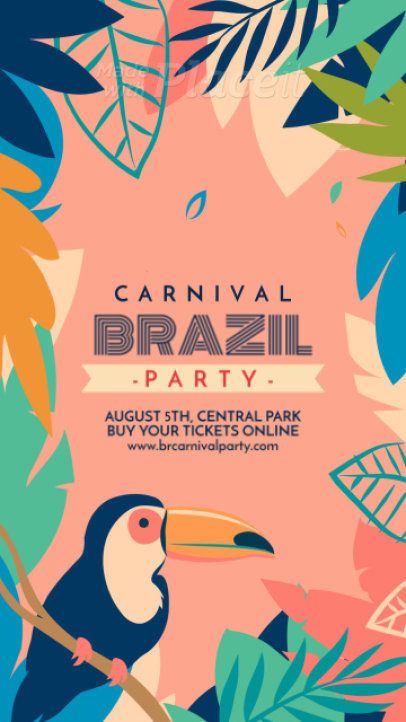 Animated Instagram Story Video Maker for a Brazilian Carnival Party