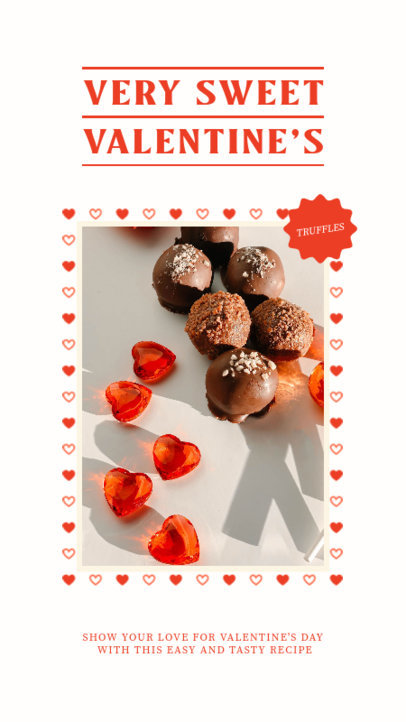 Facebook Story Generator for a Bonbons Recipe Featuring Small Heart Graphics