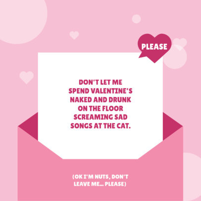 Love Letter-Themed Instagram Post Design Template For Valentine's Day