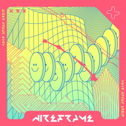 Fun Album Cover Design Template with a Y2K Aesthetic