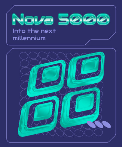 T-Shirt Design Maker Featuring Futuristic Graphics with a Y2K Aesthetic