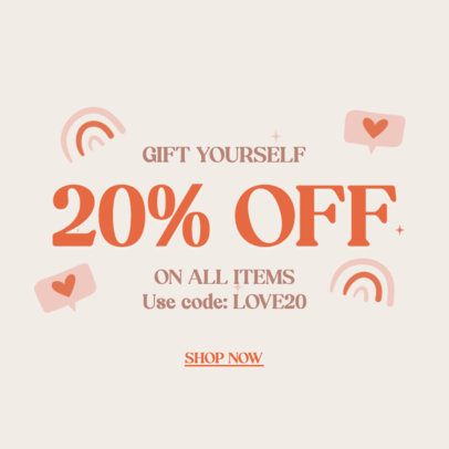Ad Banner Template Featuring for a Valentine’s Day Special Promo 4337c