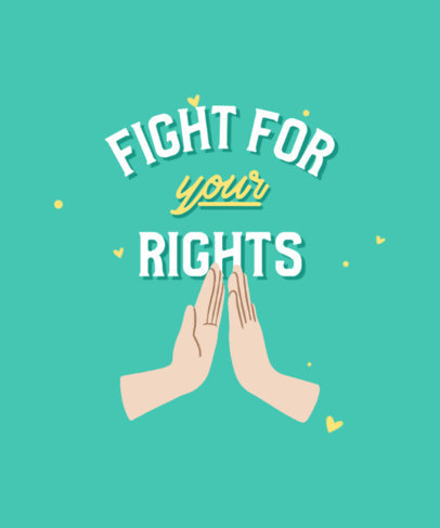 T-Shirt Design Maker for Women's Day Featuring an Illustration of Two Hands